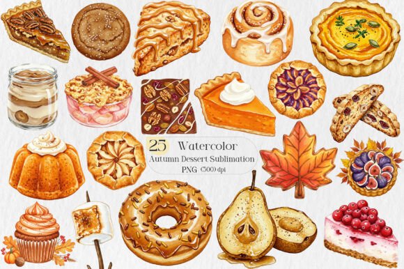 Autumn Dessert Sublimation Clipart: A Designer's Toolkit