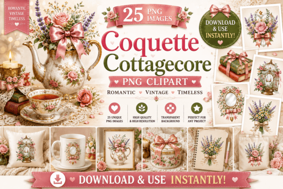 Coquette Cottagecore PNG Clipart: A Designer's Guide to Romantic Aesthetics