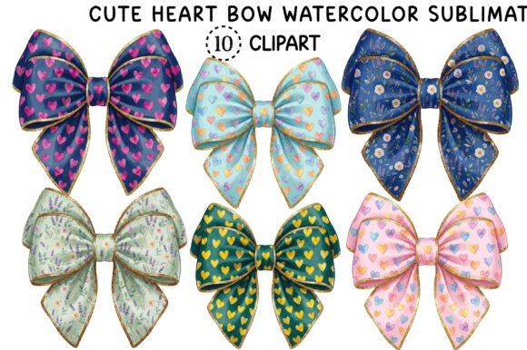 Cute Heart Bow Watercolor Sublimation: A Designer's Asset