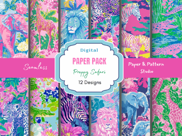 Elevate Projects with Preppy Safari Seamless Patterns