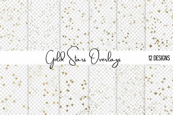 Elevate Your Designs with Gold Glitter Stars Overlays