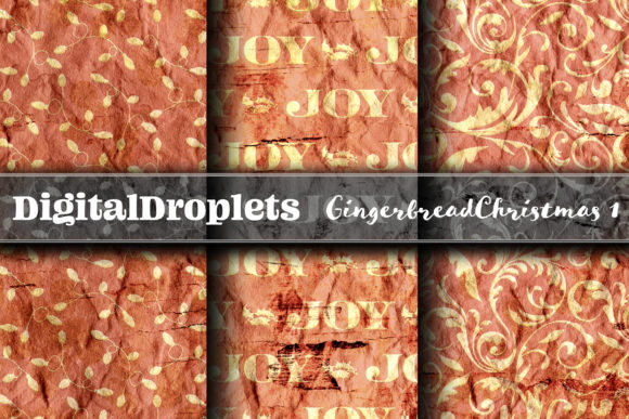 Gingerbread Christmas V1: Vintage Textured Freebies for Designers
