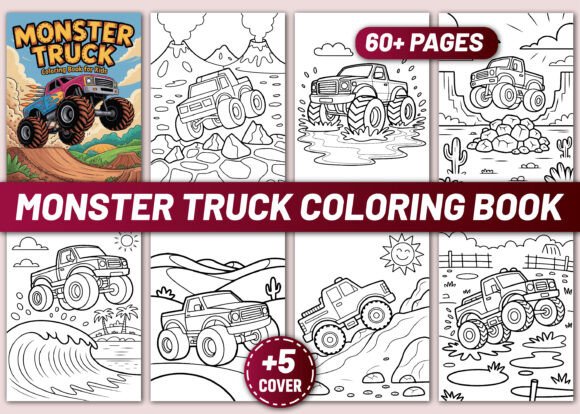 Monster Truck Coloring Book for Kids: A Creative Design Asset