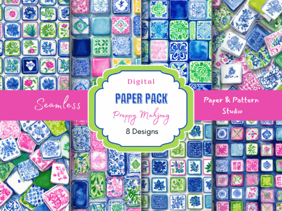 Preppy Mahjong Seamless Paper: A Fresh Design Asset