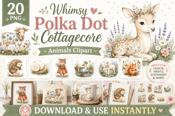 Whimsy Polka Dot Cottagecore Animals: A Design Asset Guide